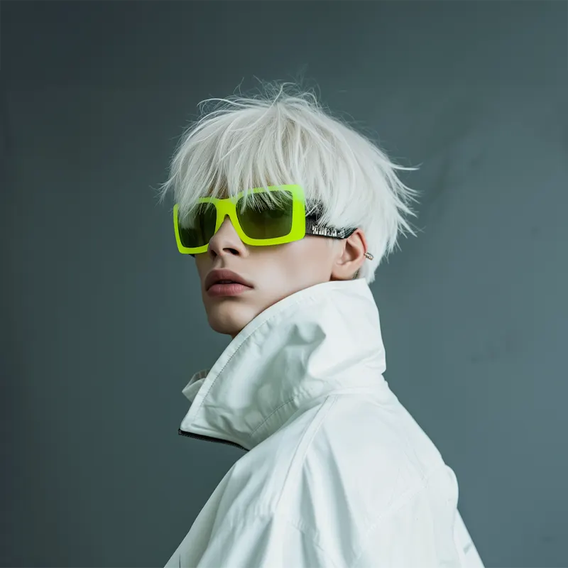 creative portrait with abstract green styling