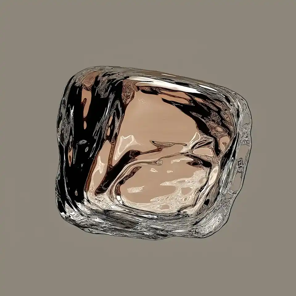 chrome abstract object futuristic 3D render